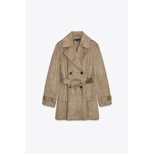 ZARA SUEDE EFFECT TRENCH COAT